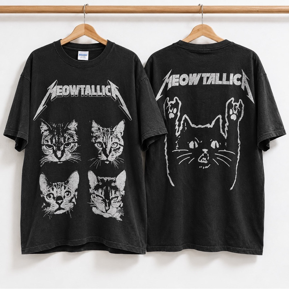 Metallica Band Cat Graphic Tee